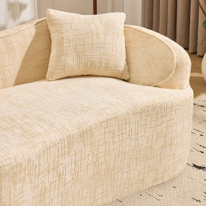 Curved 2 Person Compress Sofa With Armrests, Includes Pillows