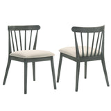 Modern Spindle Back Dining Chairs, Set of 2