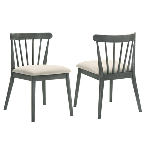 Modern Spindle Back Dining Chairs, Set of 2