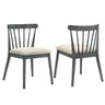 Modern Spindle Back Dining Chairs, Set of 2