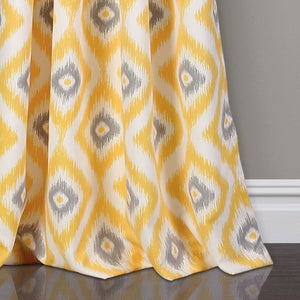 Diamond Ikat Light Filtering Window Curtain Set