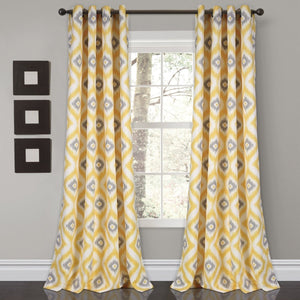 Diamond Ikat Light Filtering Window Curtain Set