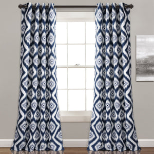 Diamond Ikat Light Filtering Window Curtain Set