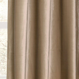 Prima Velvet Solid Grommet Light Filtering Window Curtain Panel Set
