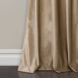 Prima Velvet Solid Back Tab Rod Pocket Light Filtering Window Curtain Panel Set