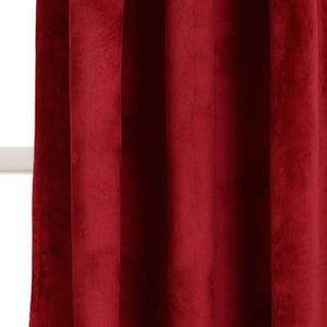 Prima Velvet Solid Grommet Light Filtering Window Curtain Panel Set