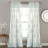Teardrop Leaf Light Filtering Window Curtain Panel Set