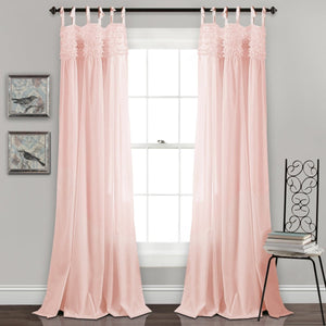 Lydia Ruffle Window Curtain Panel Set