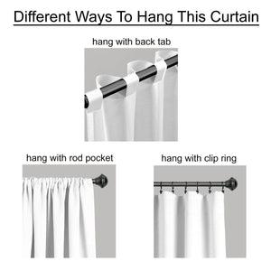 Farmhouse Textured Sheer Back Tab Rod Pocket Window Curtain Panel Set