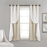 Grommet Sheer With Insulated Blackout Lining Curtain Panel Set