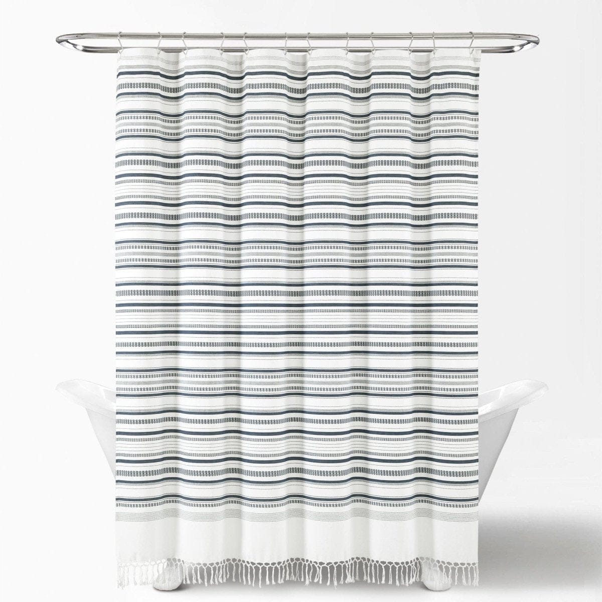 Urban Woven Yarn Dyed Recycled Cotton Blend Shower Curtain