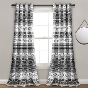Hygge Geo Light Filtering Window Curtain Panel Set