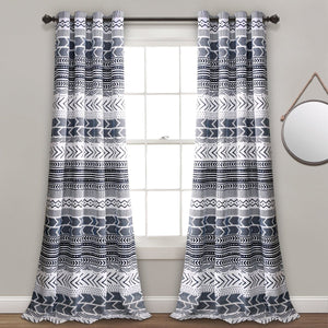 Hygge Geo Light Filtering Window Curtain Panel Set