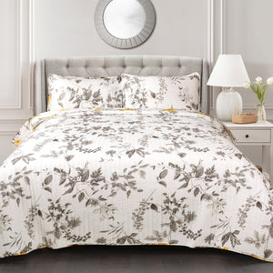 Penrose Floral 3 Piece Quilt Set