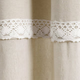 Linen Lace Window Curtain Panel Set
