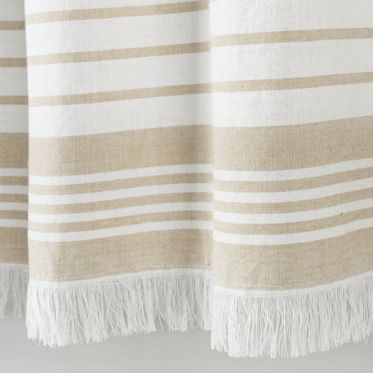 Nantucket Yarn Dyed Tassel Fringe Window Curtain Panel Set
