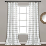 Ombre Stripe Yarn Dyed Recycled Cotton Blend Window Curtain Panel Set