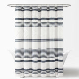 Urban Diamond Stripe Woven Tufted Recycled Cotton Blend Shower Curtain