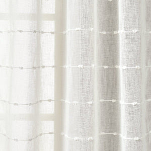 Farmhouse Textured Sheer Back Tab Rod Pocket Window Curtain Panel Set
