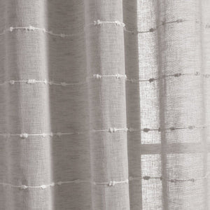 Farmhouse Textured Grommet Sheer Window Curtain Panel Set