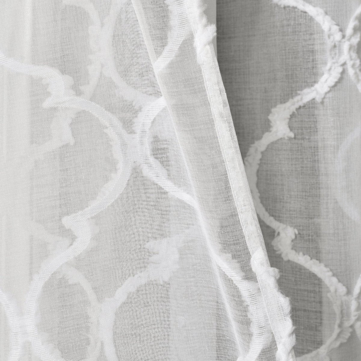 Avon Trellis Grommet Sheer Window Curtain Panel Set