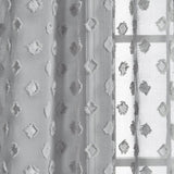 Textured Dot Grommet Sheer Window Curtain Panel Set