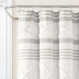 Urban Diamond Stripe Woven Tufted Recycled Cotton Blend Shower Curtain