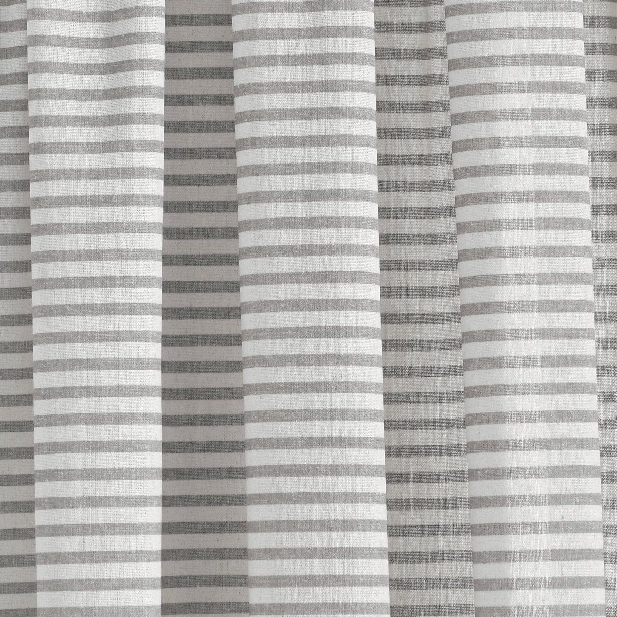 Boho Coastal Horizontal Ticking Stripe Tassel Window Curtain Panel Set