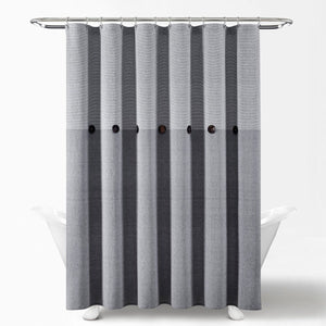 Farmhouse Button Stripe Yarn Dyed Shower Curtain