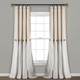 Linen Button Window Curtain Panel