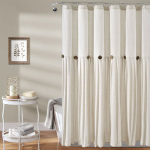 Linen Button Shower Curtain
