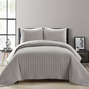 Soft Stripe All Season Quilt/Coverlet Set
