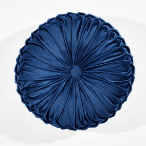 Round Pleated Soft Velvet Throw Pillow