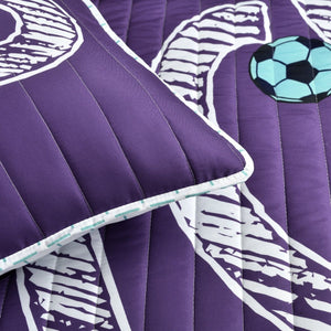 Girls Soccer Kick Quilt Set