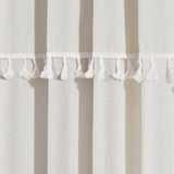 Ivy Tassel Faux Linen Window Curtain Panel Set