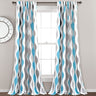 Mid Century Geo Light Filtering Window Curtain Panel Set