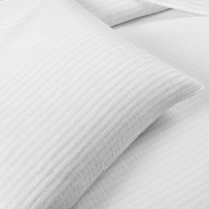 Solid Kantha Pick Stitch Yarn Dyed Cotton Woven Quilt/Coverlet Set