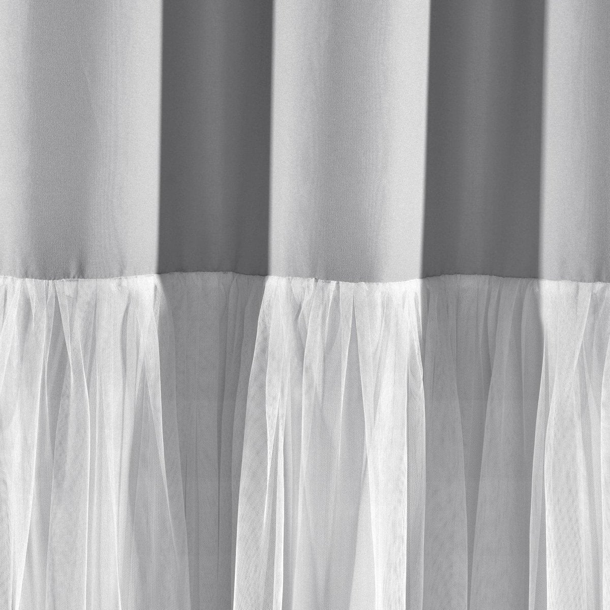 Tulle Skirt Colorblock Window Curtain Panel Set