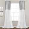 Tulle Skirt Colorblock Window Curtain Panel Set