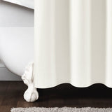 Stitched Woven Stripe Yarn Dyed Recycled Cotton Blend Shower Curtain