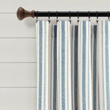Farmhouse Stripe Yarn Dyed Recycled Cotton Blend Window Curtain Panel Set