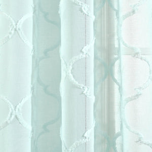 Avon Trellis Grommet Sheer Window Curtain Panel Set