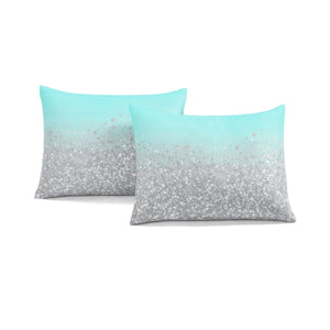 Glitter Ombre Metallic Print Comforter Set With Pillowcases