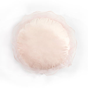 Ruffle Flower Layer Round Decorative Pillow
