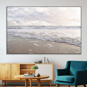 Ocean Waves Wall Art Canvas Print – Framed Coastal Shoreline