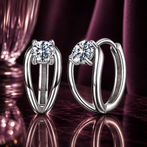 925 Sterling Silver 0.40 Carat Moissanite Earrings for Women