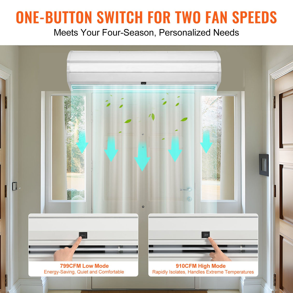 36" Commercial Indoor Air Curtain Super Power 2 Speeds 900CFM
