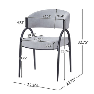 Contemporary Upholstered Dining Chairs with Metal Legs (Set of 2)
