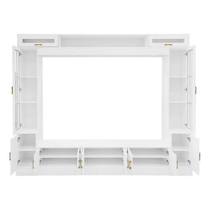 Wall Unit Entertainment Center With Bookshelves For TVs Up To 80"