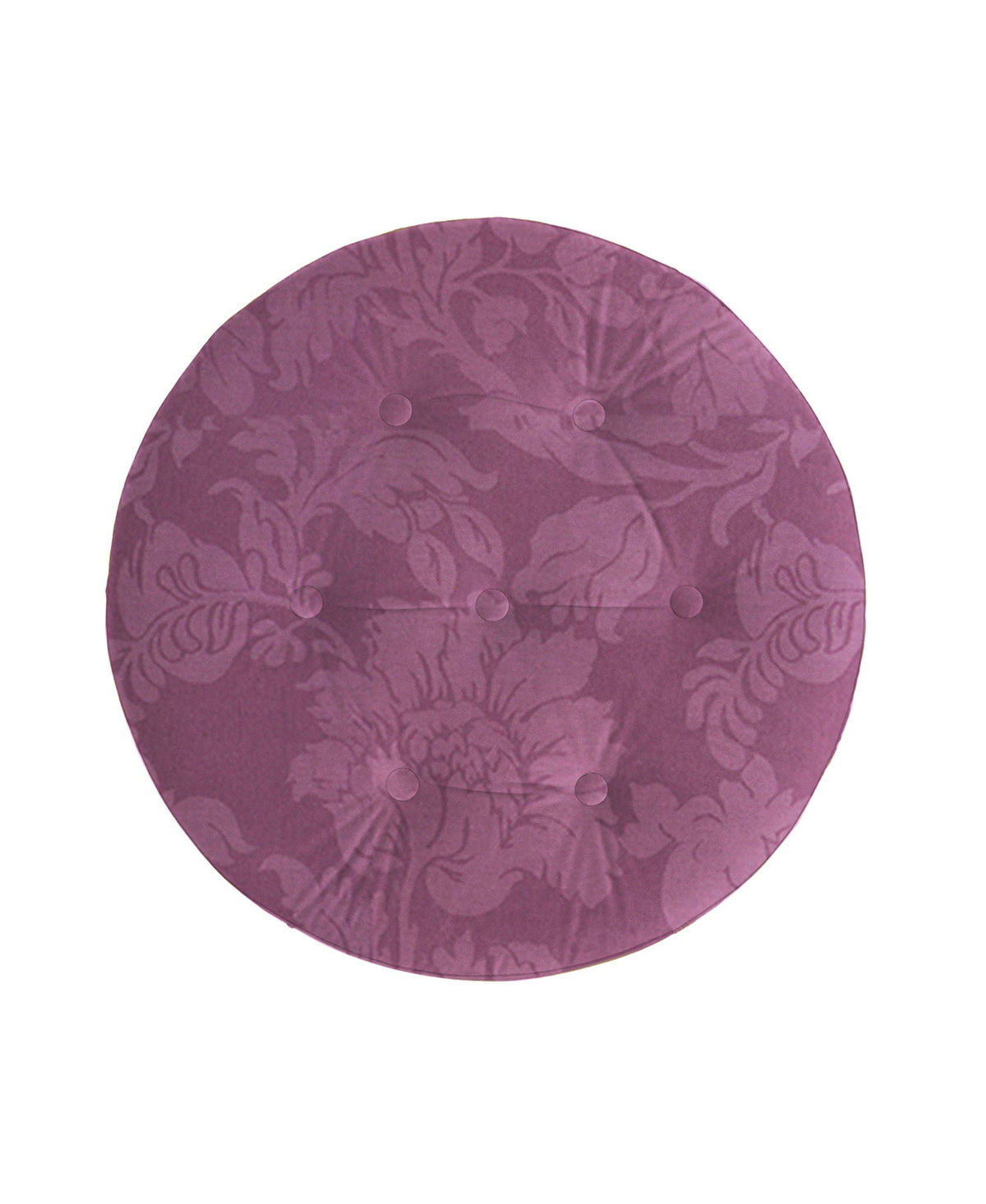 Luxurious Round Upholstered Ottoman with Fringe – Yellow or Purple